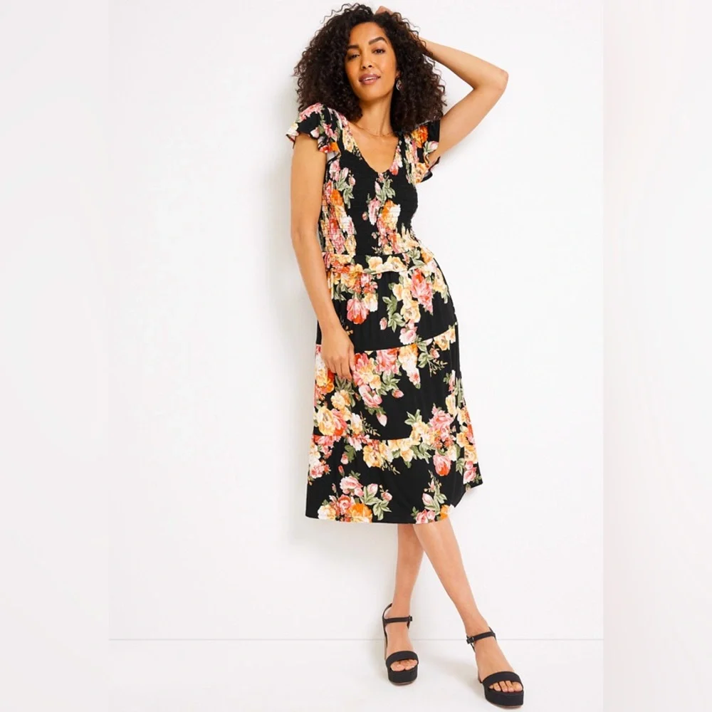 ✨Maurice’s Floral Smocked Midi Dress✨ - Picture 1 of 2